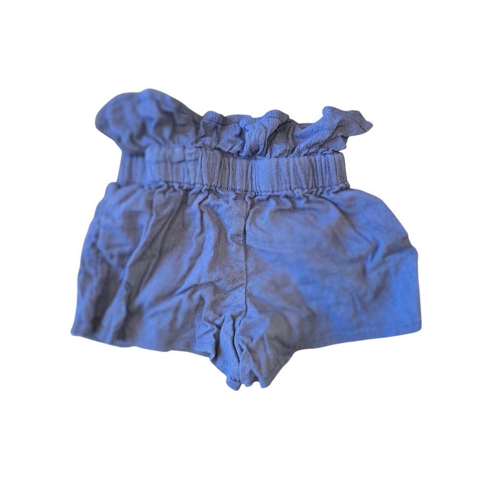 Old Navy Girls Blue Paperbag Waist Shorts Cotton Viscose Blend 18-24 Months